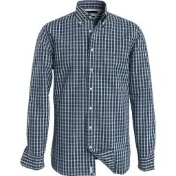 Produktbild: Tommy Hilfiger Herren Hemd Natural Soft Langarm, Mehrfarbig (Cerulean Aqua / Multi), XS