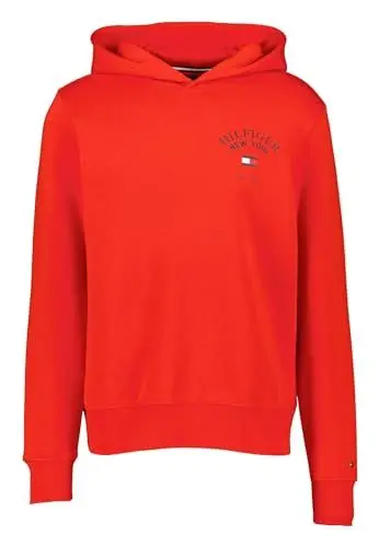 Produktbild: Tommy Hilfiger Herren Hoodie Arched Varsity mit Kapuze, Rot (Fierce Red), XL