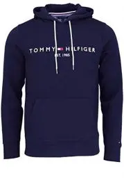 Produktbild: Tommy Hilfiger Herren Hoodie Core Tommy Logo mit Kapuze, Blau (Sky Captain), XXL