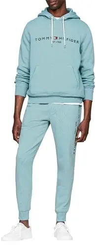 Produktbild: Tommy Hilfiger Herren Hoodie Tommy Logo mit Kapuze, Blau (Sleepy Blue), L
