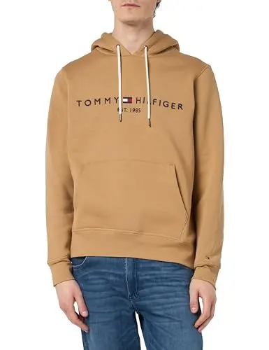 Produktbild: Tommy Hilfiger Herren Hoodie Tommy Logo mit Kapuze, Grün (Classic Khaki), M