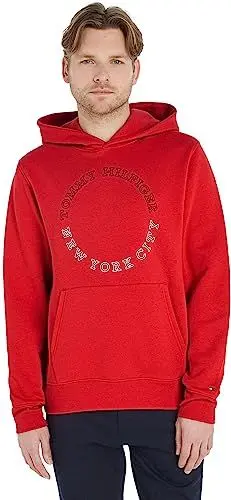 Produktbild: Tommy Hilfiger Herren Hoodie mit Kapuze, Rot (Fireworks), M