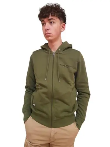 Produktbild: Tommy Hilfiger Herren Hoodie mit Reißverschluss Fur Lined Zipper, Grün (Putting Green), XXL