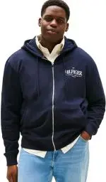 Produktbild: Tommy Hilfiger Herren Hoodie mit Reißverschluss Stacked Hooded aus Baumwolle, Blau (Desert Sky), 4XL