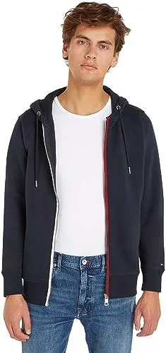 Produktbild: Tommy Hilfiger Herren Hoodie mit Reißverschluss Zipper, Blau (Desert Sky), M