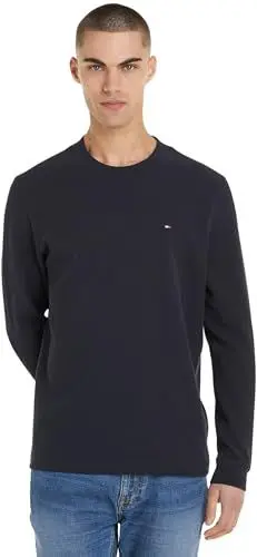 Produktbild: Tommy Hilfiger Herren Langarmshirt Textured Tee Basic, Blau (Desert Sky), XL