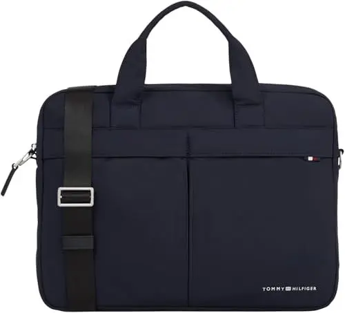Produktbild: Tommy Hilfiger Herren Laptoptasche Signature Computer Bag Wasserabweisend, Blau (Space Blue), Einheitsgröße