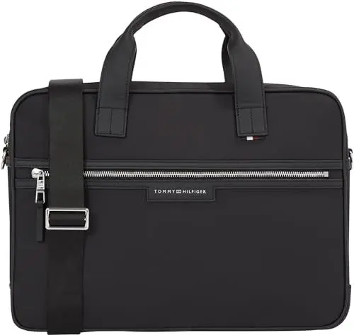 Produktbild: Tommy Hilfiger Herren Laptoptasche Urban Repreve Computer Bag mit Reißverschluss, Schwarz (Black), Onesize