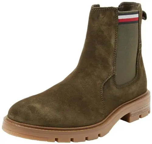Produktbild: Tommy Hilfiger Herren Low Boot Stiefel Corpoarte Suede Chelsea Wildleder, Grün (Army Green), 44