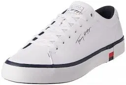 Produktbild: Tommy Hilfiger Herren Modernes Vulc Corporate Leder Vulkanisierter Sneaker, Weiß, 45 EU