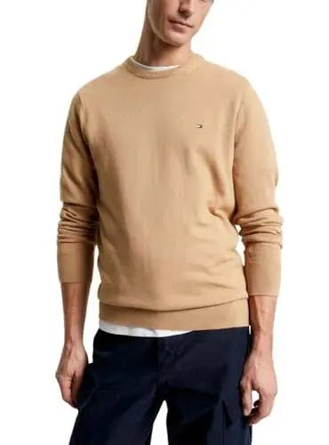 Produktbild: Tommy Hilfiger Herren PIMA ORG CTN Cashmere Crew Neck MW0MW28046 Pullover, Braun (Countryside Khaki), XS