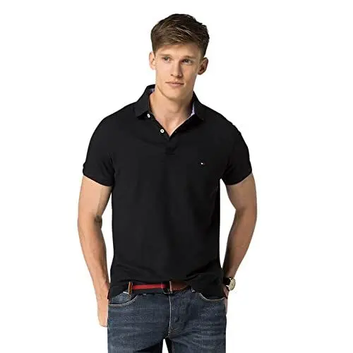 Produktbild: Tommy Hilfiger Herren Poloshirt, Gr. M, Schwarz (New Black 60)