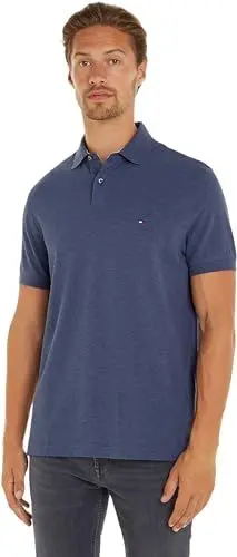 Produktbild: Tommy Hilfiger Herren Poloshirt Kurzarm 1985 Regular Fit, Blau (Denim Heather), M