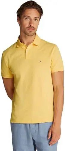 Produktbild: Tommy Hilfiger Herren Poloshirt Kurzarm 1985 Regular Fit, Gelb (Citronella), L