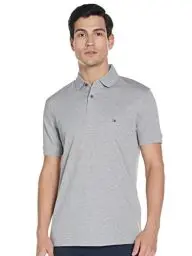 Produktbild: Tommy Hilfiger Herren Poloshirt Kurzarm 1985 Regular Fit, Grau (Medium Grey Heather), XXL