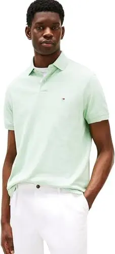 Produktbild: Tommy Hilfiger Herren Poloshirt Kurzarm 1985 Regular Fit, Türkis (Mint Gel Heather), S