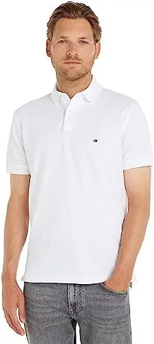 Produktbild: Tommy Hilfiger Herren Poloshirt Kurzarm 1985 Regular Fit, Weiß (White), M
