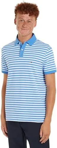 Produktbild: Tommy Hilfiger Herren Poloshirt Kurzarm Core 1985 Regular Fit, Mehrfarbig (Blue Spell/White), M