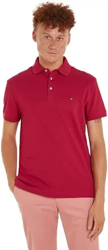 Produktbild: Tommy Hilfiger Herren Poloshirt Kurzarm 1985 Slim Fit, Rot (Royal Berry), L