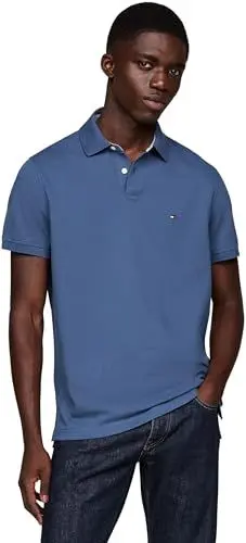 Produktbild: Tommy Hilfiger Herren Poloshirt Kurzarm 1985 Regular Fit, Blau (Aegean Sea), M