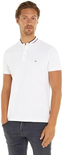 Produktbild: Tommy Hilfiger Herren Poloshirt Kurzarm Mao Tipped Slim Fit, Weiß (White), L