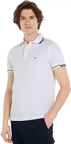Produktbild: Tommy Hilfiger Herren Poloshirt Kurzarm Slim Fit, Weiß (White), S