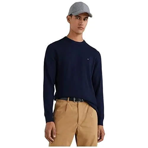 Produktbild: Tommy Hilfiger Herren Pullover Cashmere Crew Neck Strickpullover, Blau (Desert Sky), XL