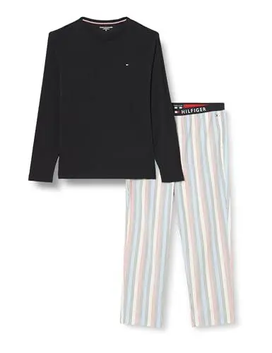 Produktbild: Tommy Hilfiger Herren Pyjama-Set, Mehrfarbig (Desert Sky/Global Stripe Ithaca), XXL