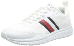 Produktbild: Tommy Hilfiger Herren Runner Sneaker Modern Runner Stripes Knit Sportschuhe, Weiß (White), 40