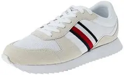 Produktbild: Tommy Hilfiger Herren Runner Sneaker Runner Evo Mix Sportschuhe, Weiß (White), 44