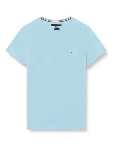 Produktbild: Tommy Hilfiger Herren T-Shirt Kurzarm Rundhalsausschnitt, Blau (Sleepy Blue), S