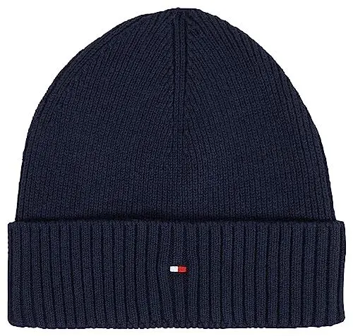 Produktbild: Tommy Hilfiger Herren Strickmütze Essential Wintermütze, Blau (Space Blue), Onesize