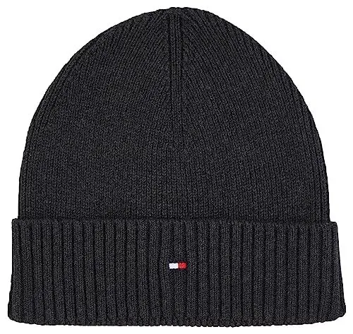 Produktbild: Tommy Hilfiger Herren Strickmütze Essential Wintermütze, Grau (Charcoal Gray), Onesize