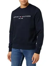 Produktbild: Tommy Hilfiger Herren Sweatshirt Tommy Logo ohne Kapuze, Blau (Desert Sky), XL