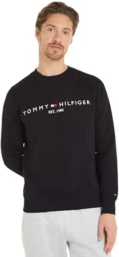 Produktbild: Tommy Hilfiger Herren Sweatshirt Tommy Logo ohne Kapuze, Schwarz (Black), M