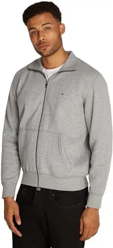 Produktbild: Tommy Hilfiger Herren Sweatshirt mit Reißverschluss Essential Fleece Stehkragen, Grau (Medium Grey Heather), S