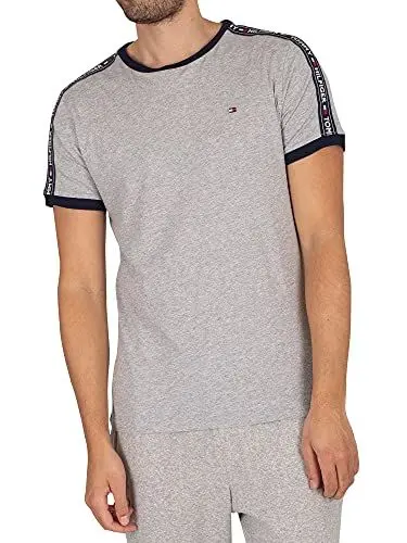 Produktbild: Tommy Hilfiger Herren T-Shirt Kurzarm Rundhalsausschnitt, Grau (Grey Heather), L