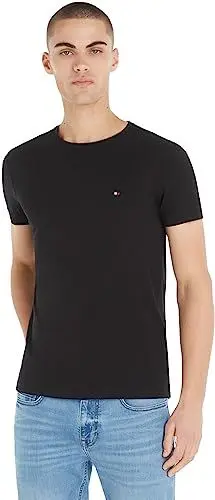 Produktbild: Tommy Hilfiger Herren T-Shirt Kurzarm Core Stretch Slim Fit, Schwarz (Black), L