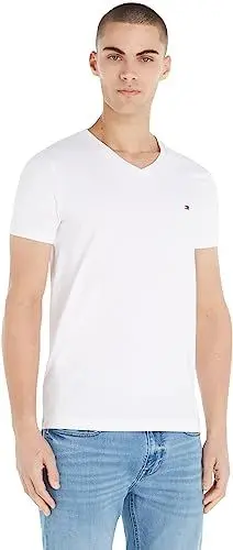 Produktbild: Tommy Hilfiger CORE STRETCH SLIM V-NECK TEE Kurzarm T-Shirts Herren, Weiß (White), XL