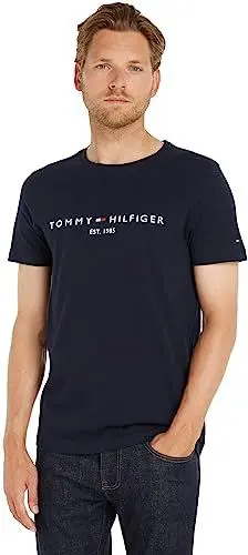 Produktbild: Tommy Hilfiger Herren Tommy Flag Hilfiger Tee Sporttop, Blau (Sky Captain 403), Large (Herstellergröße:L)