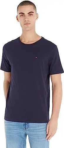 Produktbild: Tommy Hilfiger Herren T-Shirt Kurzarm Rundhalsausschnitt, Blau (Navy Blazer), L