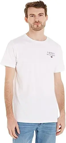 Produktbild: Tommy Hilfiger Herren T-Shirt Kurzarm Rundhalsausschnitt, Weiß (White), M