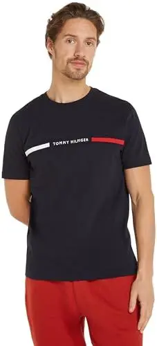 Produktbild: Tommy Hilfiger Herren T-Shirt Kurzarm Rundhalsausschnitt, Blau (Desert Sky), XL