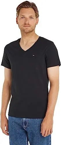 Produktbild: Tommy Jeans Herren T-Shirt Kurzarm TJM Original V-Ausschnitt, Schwarz (Tommy Black), XXL