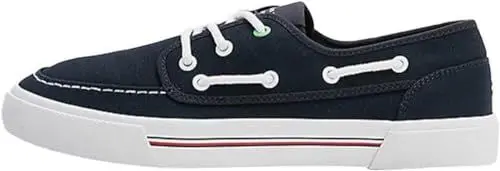 Produktbild: Tommy Hilfiger Herren Vulcanized Sneaker Core Boat Shoe Canvas Schuhe, Blau (Desert Sky), 40 EU