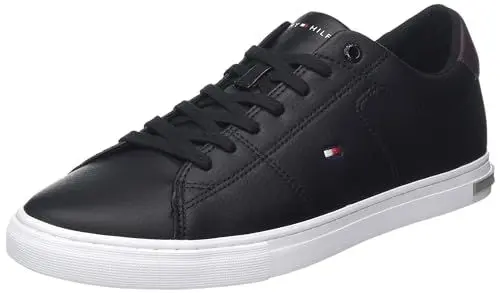 Produktbild: Tommy Hilfiger Herren Vulcanized Sneaker Essential Leather Detail Schuhe, Schwarz (Black), 42