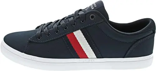 Produktbild: Tommy Hilfiger Herren Vulcanized Sneaker Iconic Stripes Schuhe, Blau (Desert Sky), 42