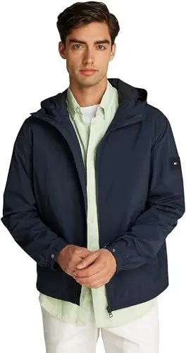 Produktbild: Tommy Hilfiger Herren Windbreaker Jacke Branded Hooded Sportlich, Blau (Desert Sky), XL