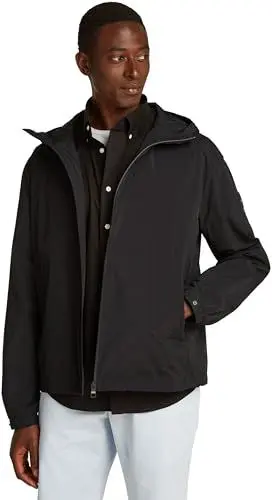 Produktbild: Tommy Hilfiger Herren Windbreaker Jacke Branded Hooded Sportlich, Schwarz (Black), L