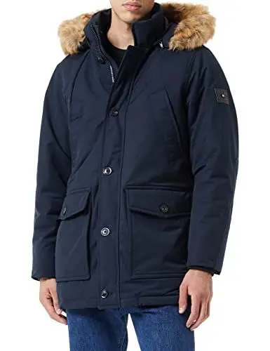 Produktbild: Tommy Hilfiger Herren Winterjacke Rockie Down Parka mit Daunen, Blau (Desert Sky), S